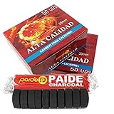 [Pack] Discos de carbón para Quemador, Incienso, incensario, ahumar, Shisha, Hookah, narguile, cachimba. Duraderos. para Uso doméstico. 3.3 centímetros de diámetro. (50)
