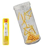 Starensky Cesta para Parrilla De Barbaco, Ccesorios Barbacoa De Obra Parrilla Giratoria, Adecuado para Pescado, Verduras, Camarones, Carne (Viene con Un Rociador De Aceite De 300ml),1pcs