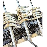 Spetera Soporte para adaptar a Barbacoa Espeto Acero Inoxidable 50cm para Asar Pescados (espetos sardinas, lubina, Dorada) y Carnes espetadas